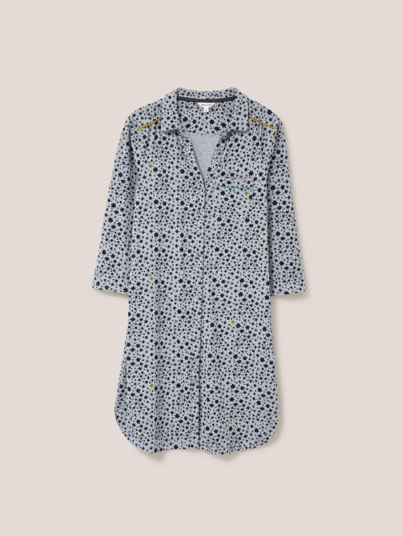 White Stuff Annie Relaxed Fit Nightie Grey Multi | 951674NVU