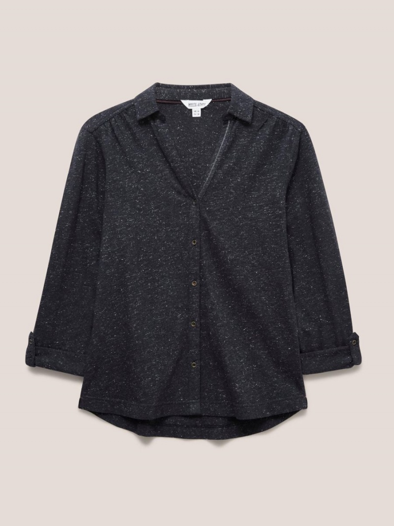 White Stuff Annie Sparkle Slim Fit Shirt Charcoal Grey | 902876NXZ