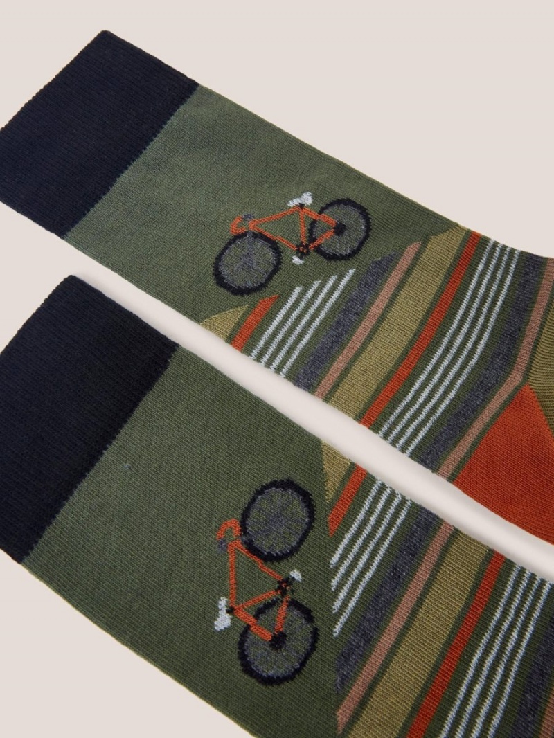 White Stuff Billy Bike Socks Khaki Green | 165809HCY