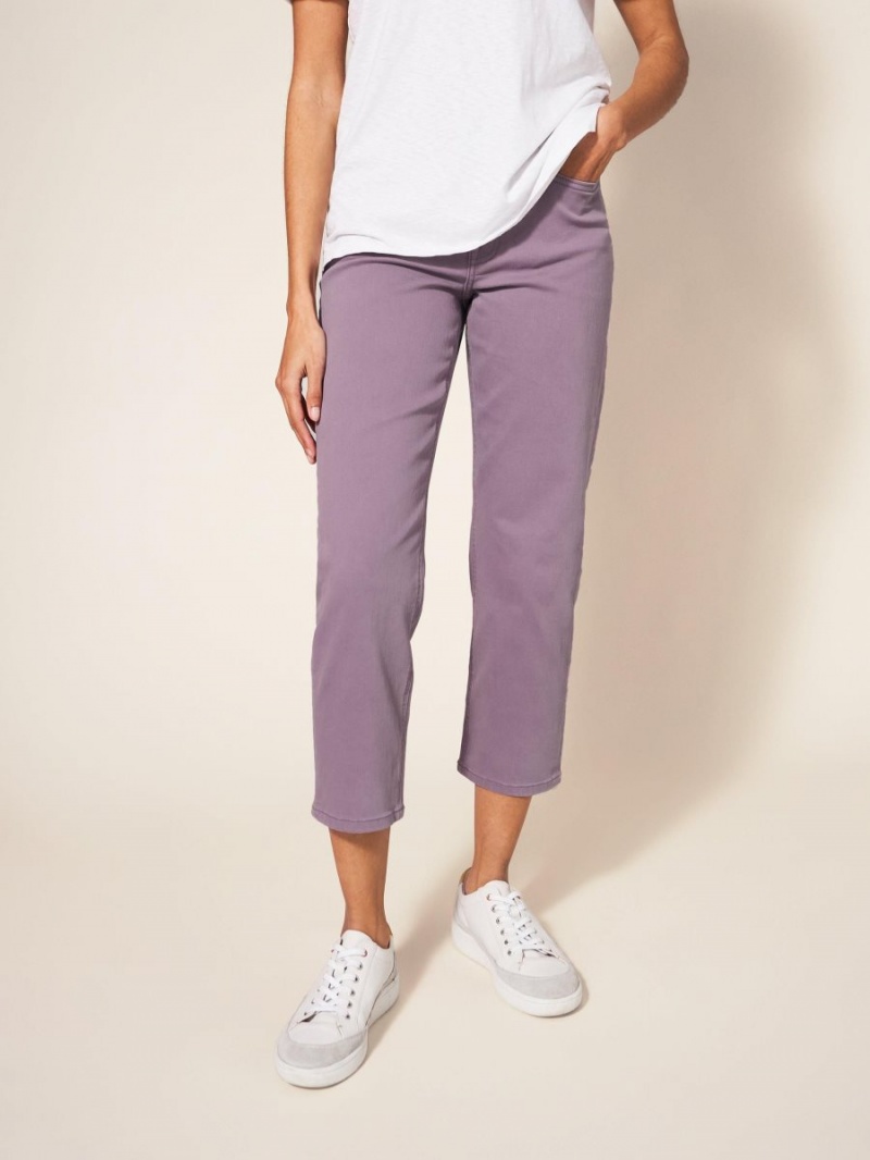 White Stuff Blake Straight Crop Jeans Dusty Purple | 793652NJY