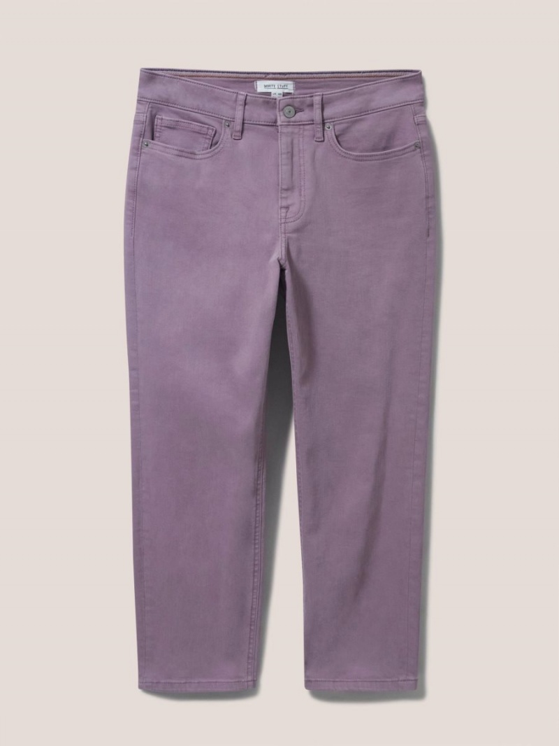 White Stuff Blake Straight Crop Jeans Dusty Purple | 793652NJY