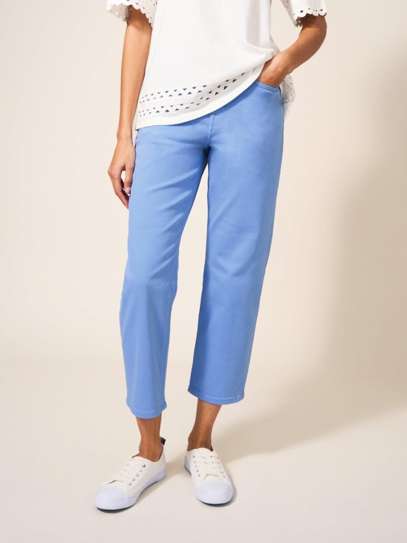 White Stuff Blake Straight Crop Jeans Mid Blue | 379421XWV