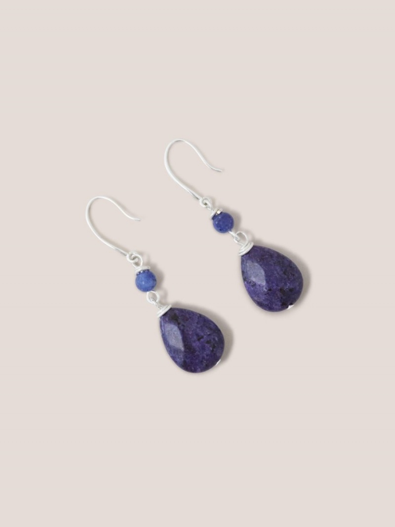 White Stuff Blue And Purple Stone Drop Earrings Blue Multi | 802174ZNR