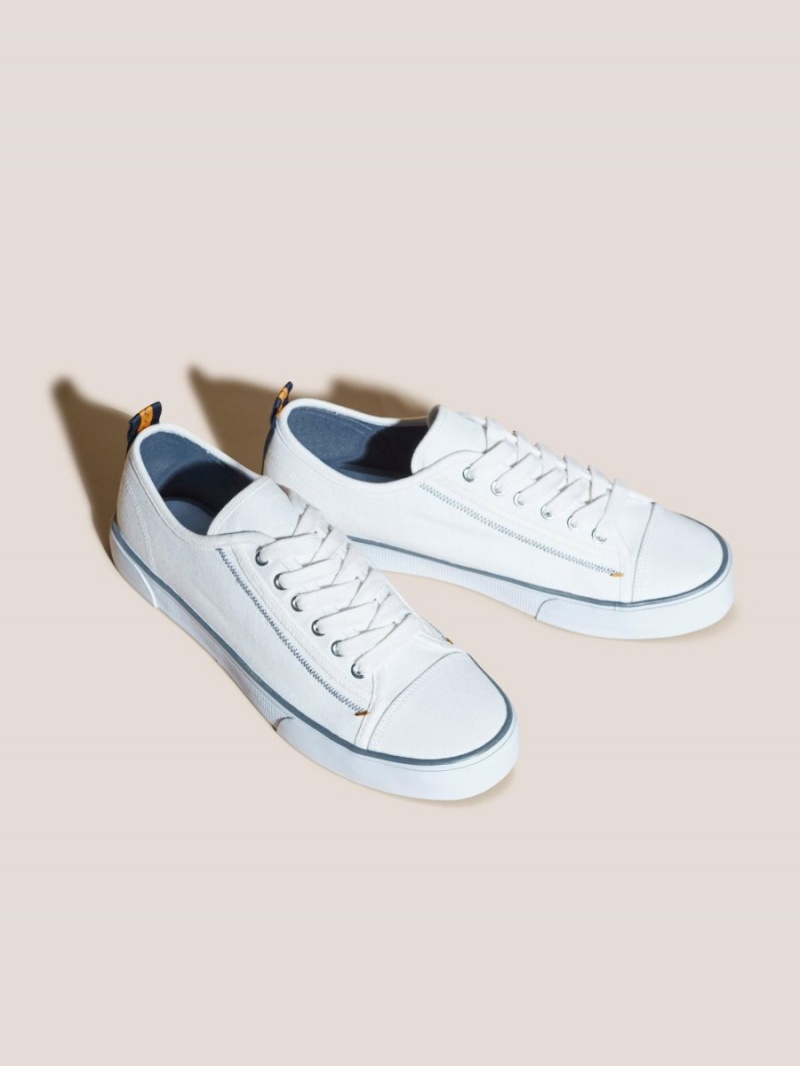 White Stuff Canvas Lace Up Plimsolls White Multi | 025619BQM