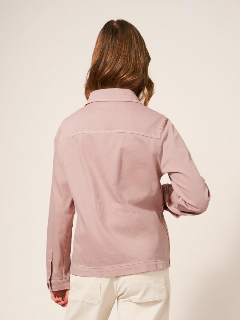 White Stuff Carrie Regular Fit Denim Jacket Mid Pink | 132407RJK