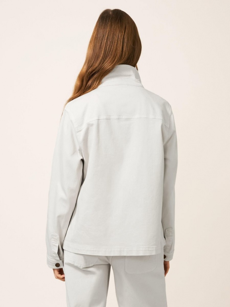 White Stuff Carrie Regular Fit Denim Jacket Light Natural | 904372BEX