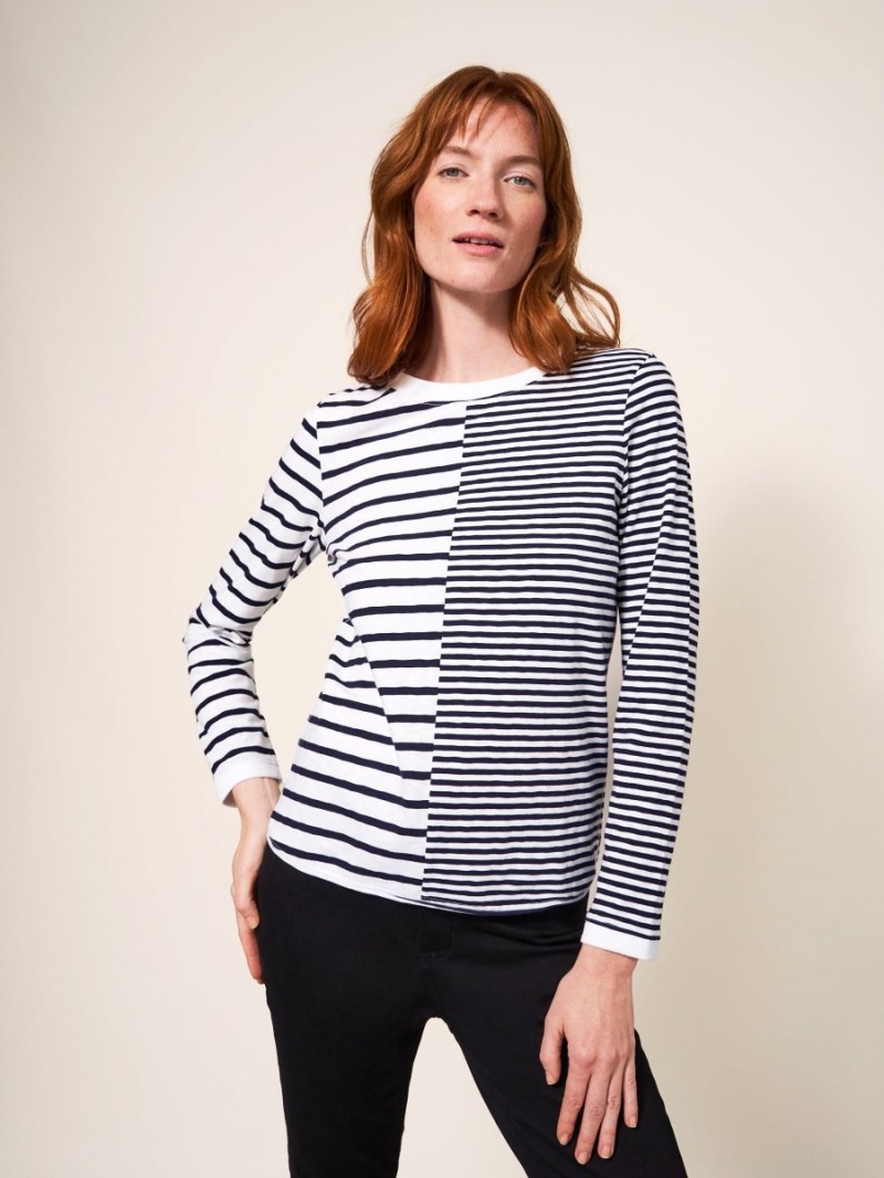 White Stuff Cassie Stripy Tee Navy Multi | 865309YRJ