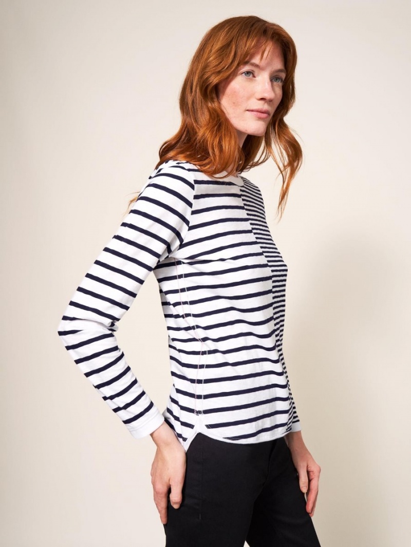 White Stuff Cassie Stripy Tee Navy Multi | 865309YRJ