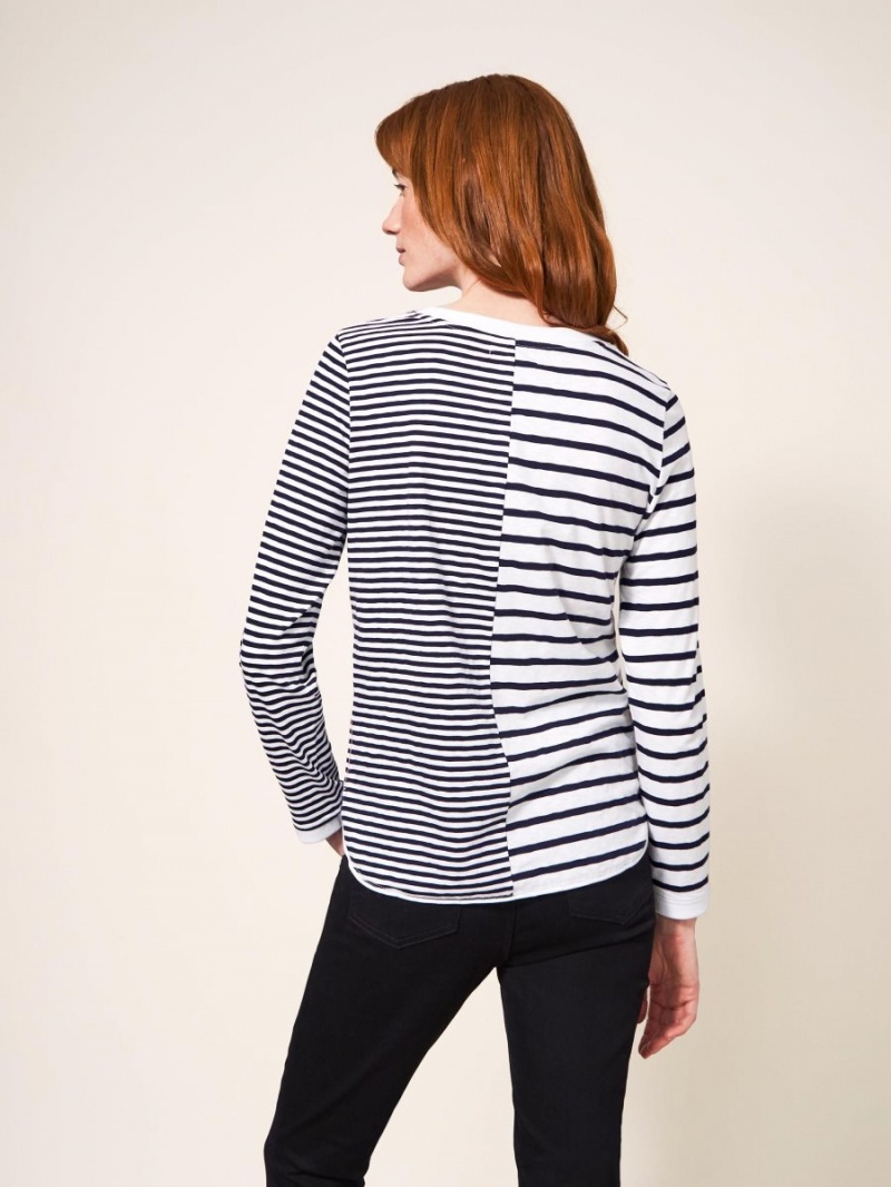 White Stuff Cassie Stripy Tee Navy Multi | 865309YRJ