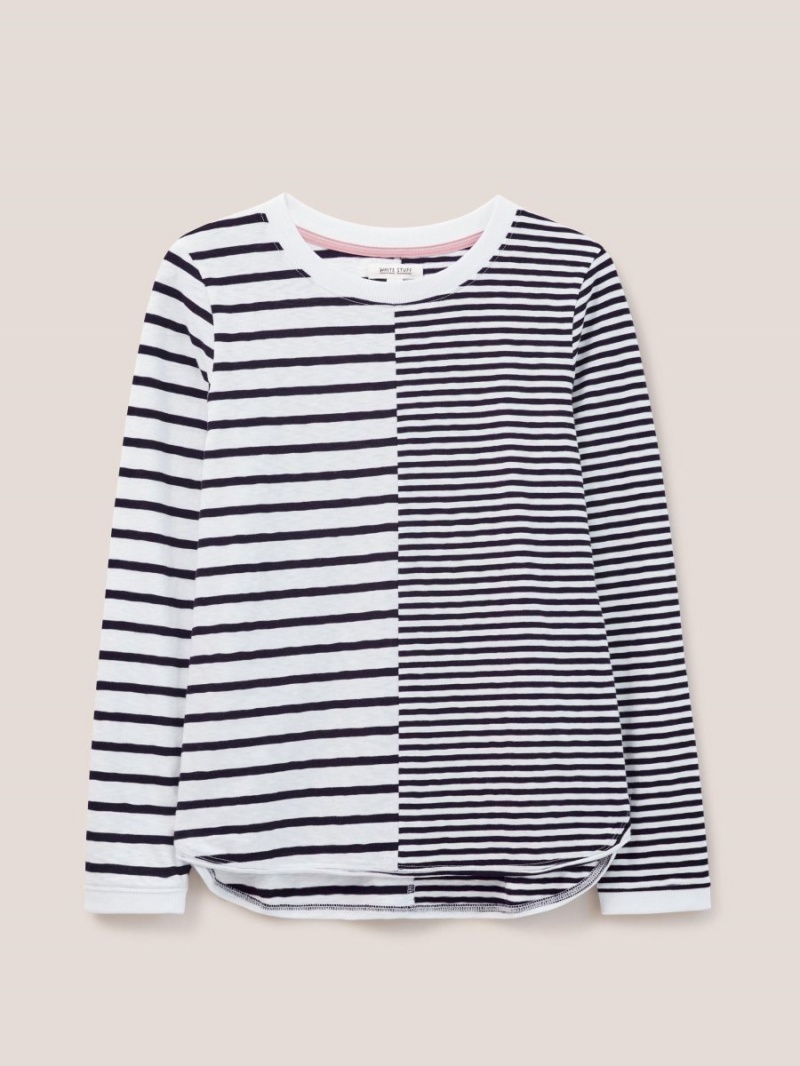 White Stuff Cassie Stripy Tee Navy Multi | 865309YRJ