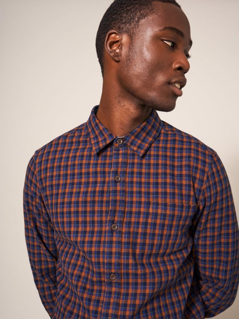 White Stuff Checked Twill Shirt Dark Navy | 892475GKE