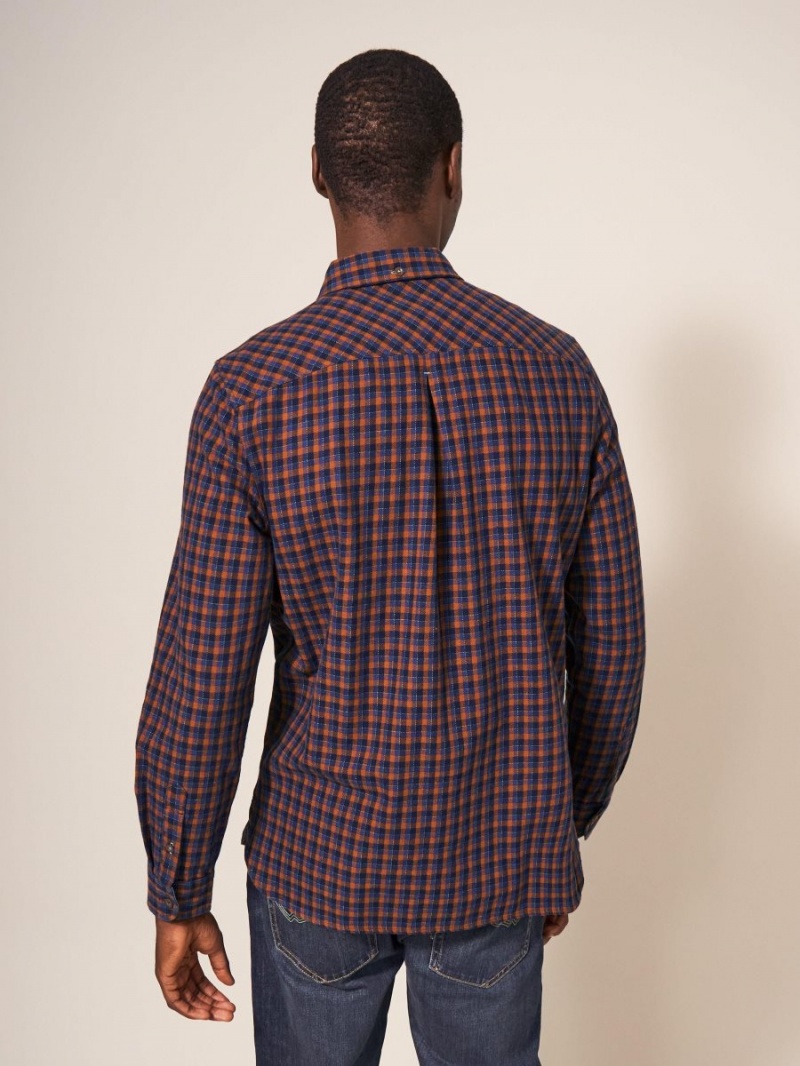 White Stuff Checked Twill Shirt Dark Navy | 892475GKE