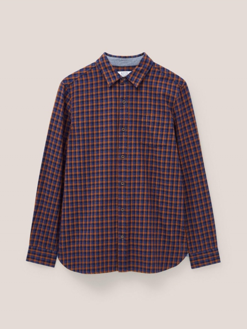 White Stuff Checked Twill Shirt Dark Navy | 892475GKE