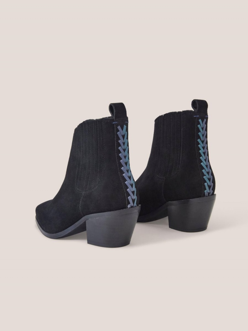 White Stuff Cherry Suede Ankle Boot Pure Black | 709482CUJ