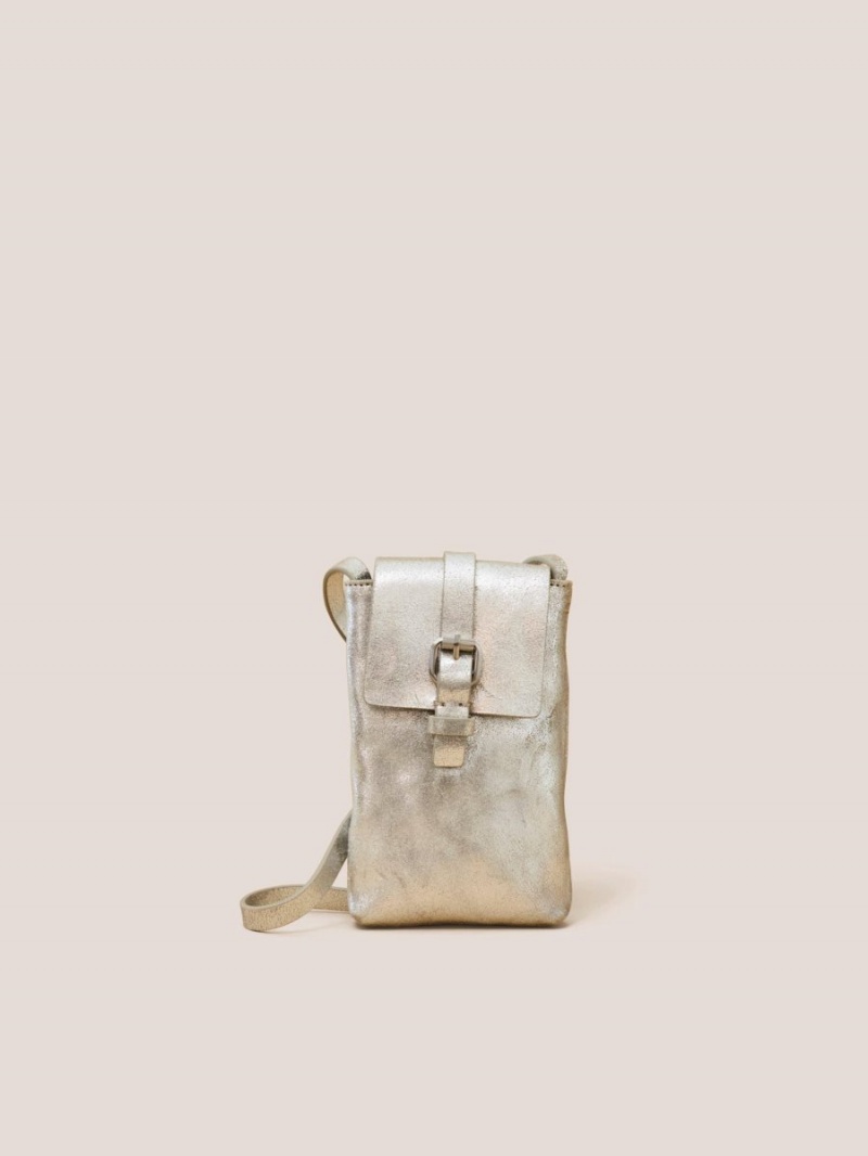 White Stuff Clara Buckle Phone Bag Pewter Metallic | 451703FTS