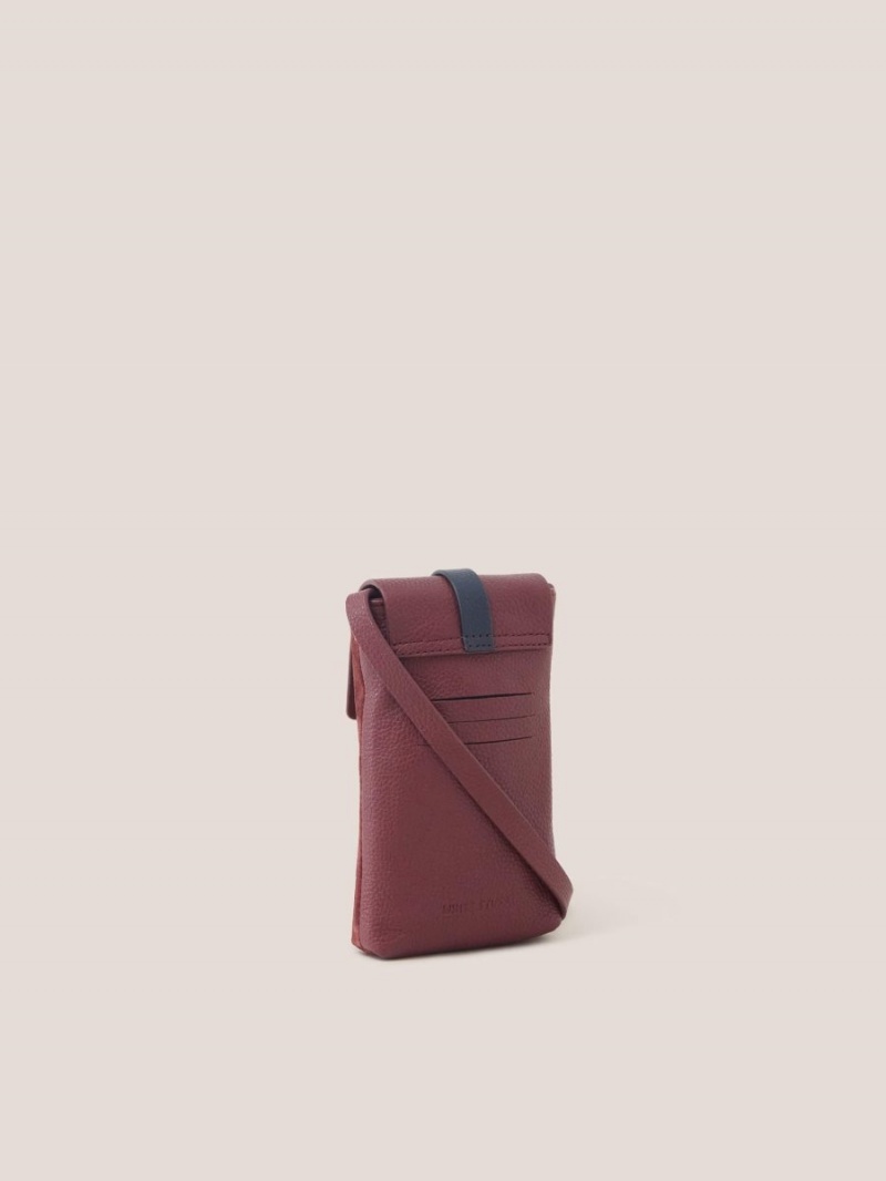 White Stuff Clara Buckle Suede Phone Bag Dark Plum | 126934HKG