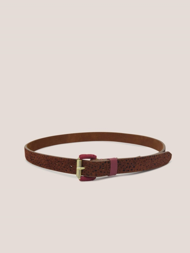 White Stuff Clara Leather Buckle Belt Tan Multi | 618302DKL