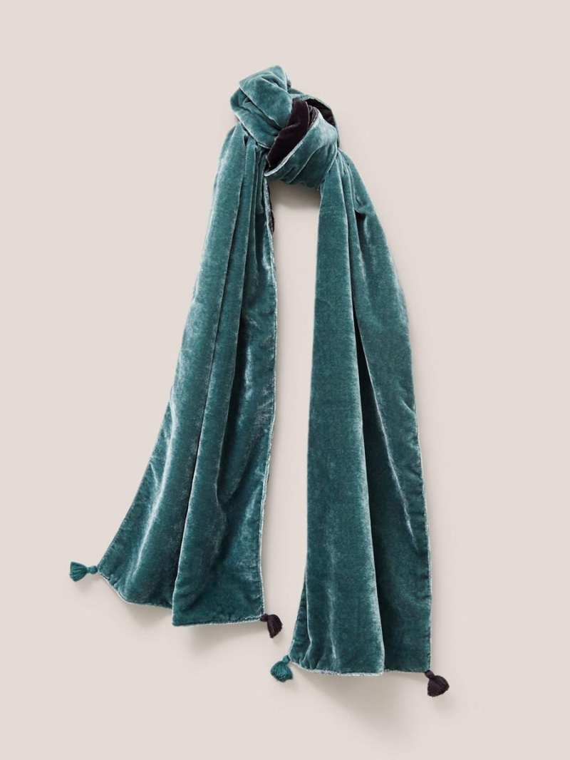 White Stuff Classic Velvet Scarf Dk Teal | 150239TBG