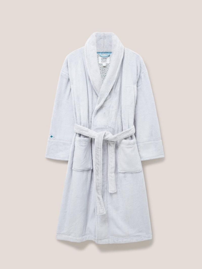 White Stuff Clover Cosy Dressing Gown Light Grey | 105728ECD