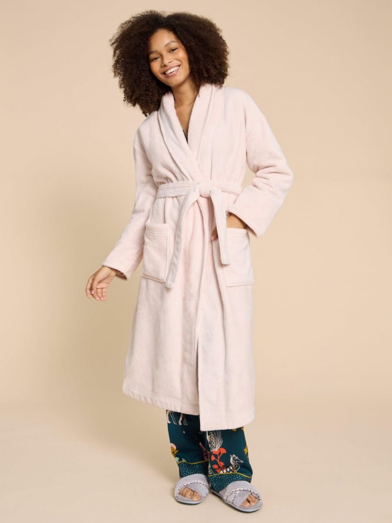 White Stuff Clover Cosy Dressing Gown Light Pink | 728604KSC