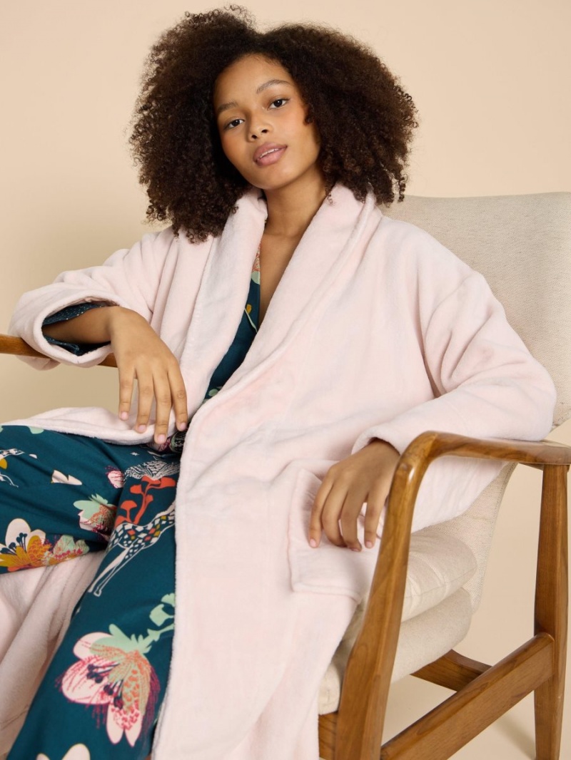 White Stuff Clover Cosy Dressing Gown Light Pink | 728604KSC