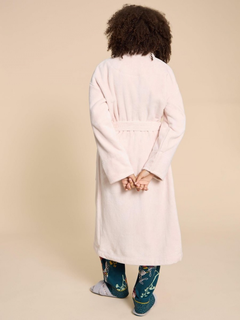 White Stuff Clover Cosy Dressing Gown Light Pink | 728604KSC