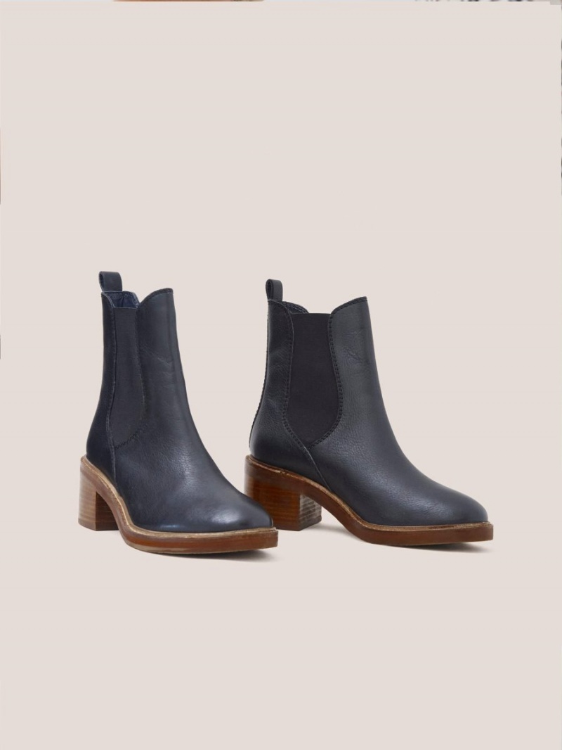 White Stuff Connie Leather Chelsea Boot Pure Black | 749618POK