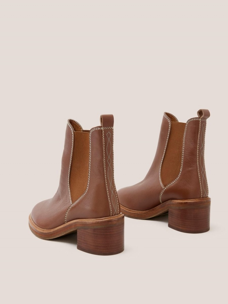 White Stuff Connie Leather Chelsea Boot Mid Tan | 953462VWL