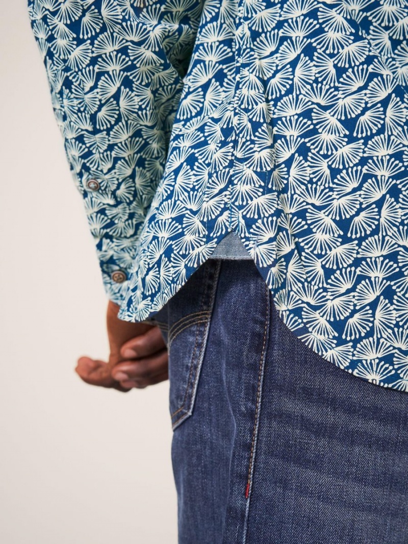 White Stuff Dandelion Printed Shirt Mid Teal | 018364GWP