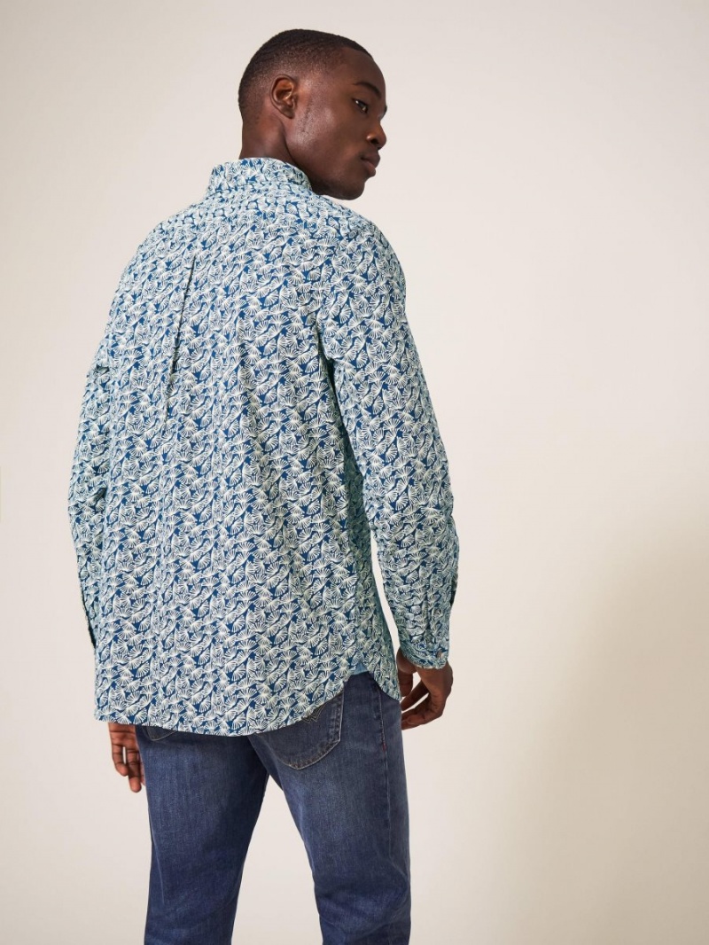 White Stuff Dandelion Printed Shirt Mid Teal | 018364GWP