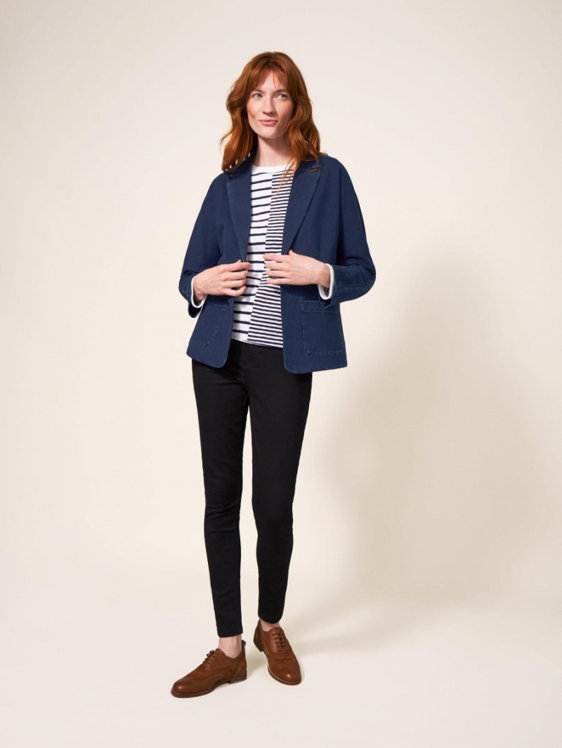 White Stuff Daphne Jersey Blazer Dk Denim | 436297LDQ