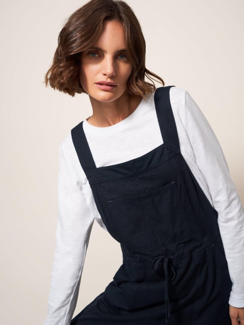 White Stuff Daphne Jersey Dungaree Pure Black | 816034JPB