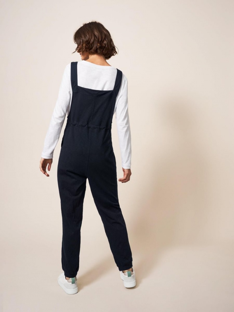 White Stuff Daphne Jersey Dungaree Pure Black | 816034JPB