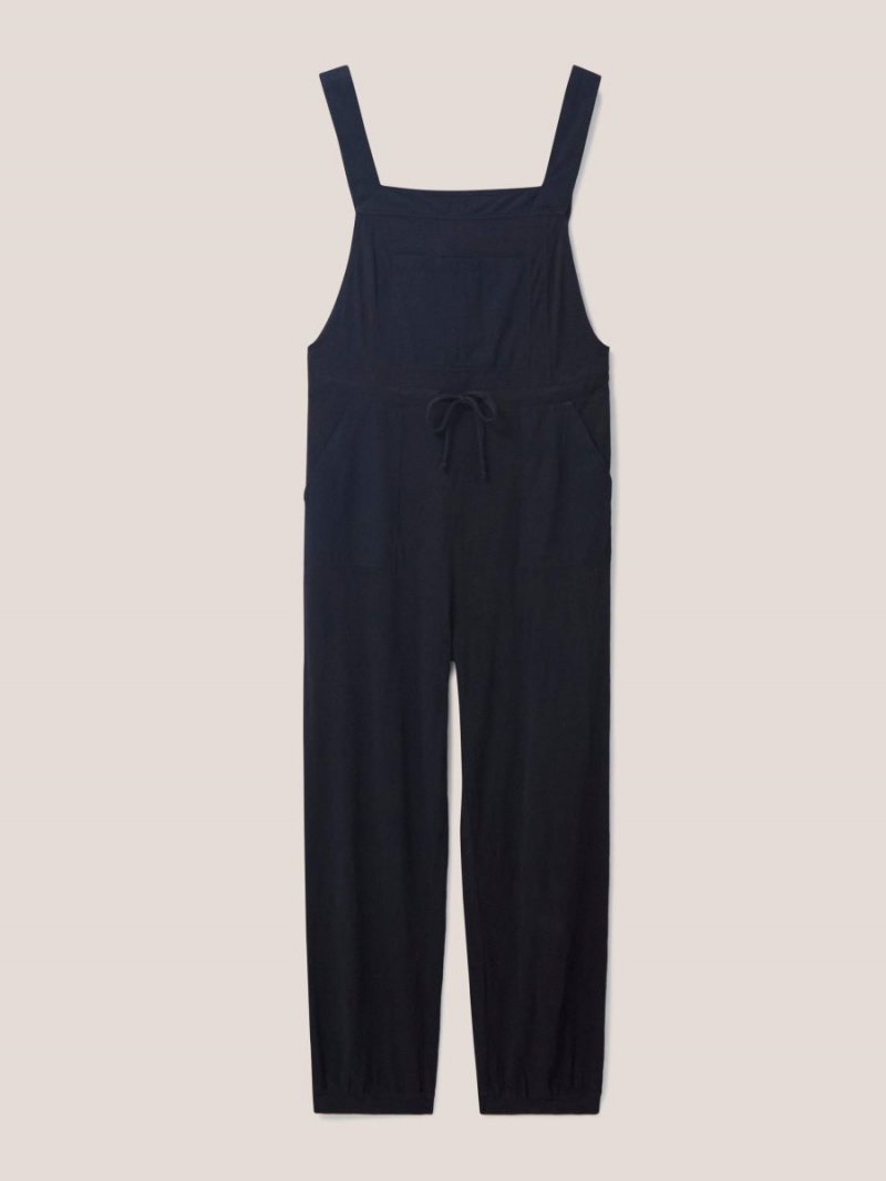 White Stuff Daphne Jersey Dungaree Pure Black | 816034JPB