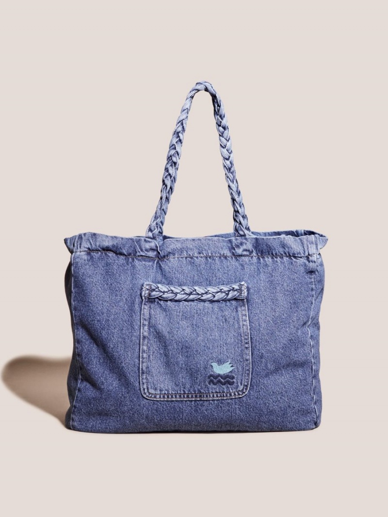 White Stuff Denim Tote Bag Mid Denim | 640318GHI