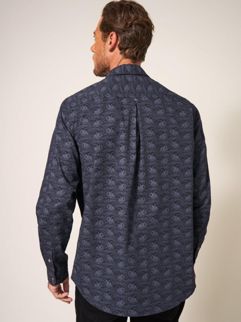 White Stuff Duck Printed Shirt Dark Navy | 524790KTA