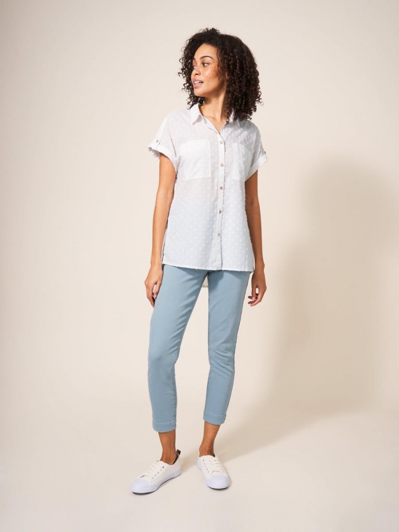 White Stuff Ella Organic Cotton Shirt Pale Ivory | 948037MAK