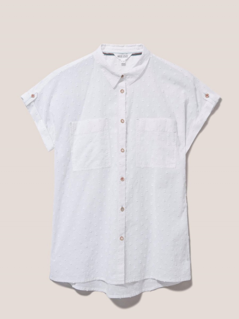 White Stuff Ella Organic Cotton Shirt Pale Ivory | 948037MAK