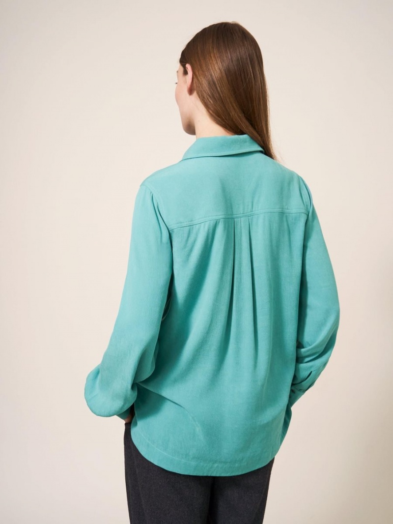 White Stuff Ella Shirt Mid Teal | 869053NKJ