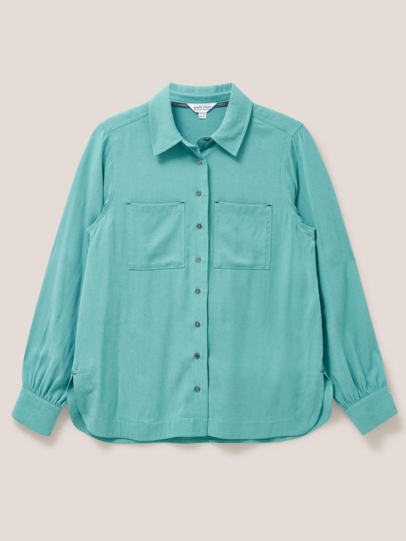 White Stuff Ella Shirt Mid Teal | 869053NKJ