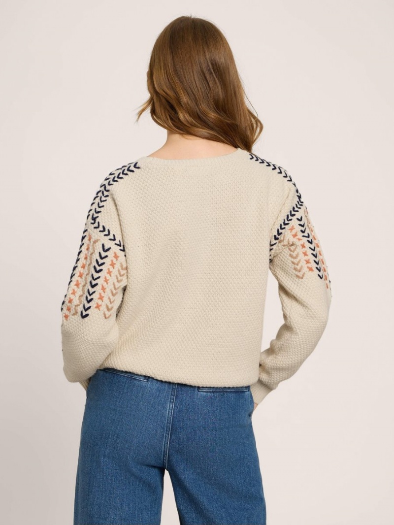 White Stuff Embroidered Jumper Natural Multi | 845930ZRB