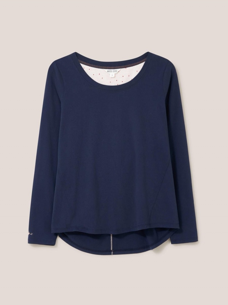 White Stuff Eva Jersey Pj Top Dark Navy | 580271XWK