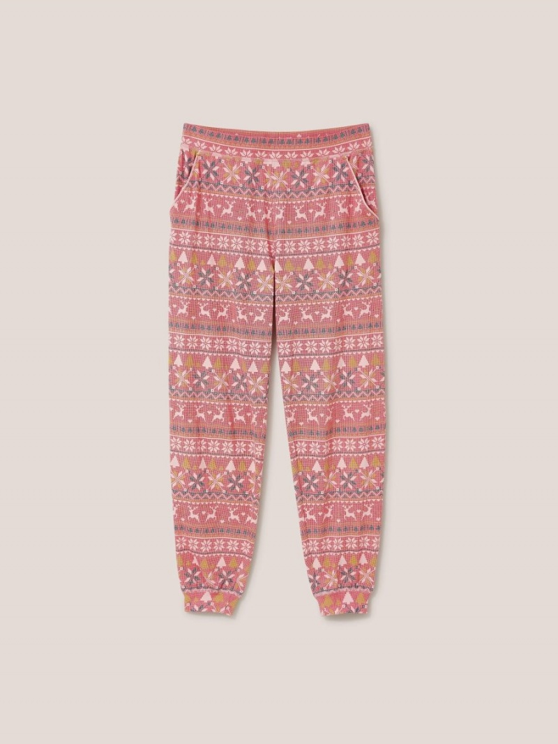 White Stuff Fairisle Reindeer Freya Jogger Pink Multi | 032857WZN