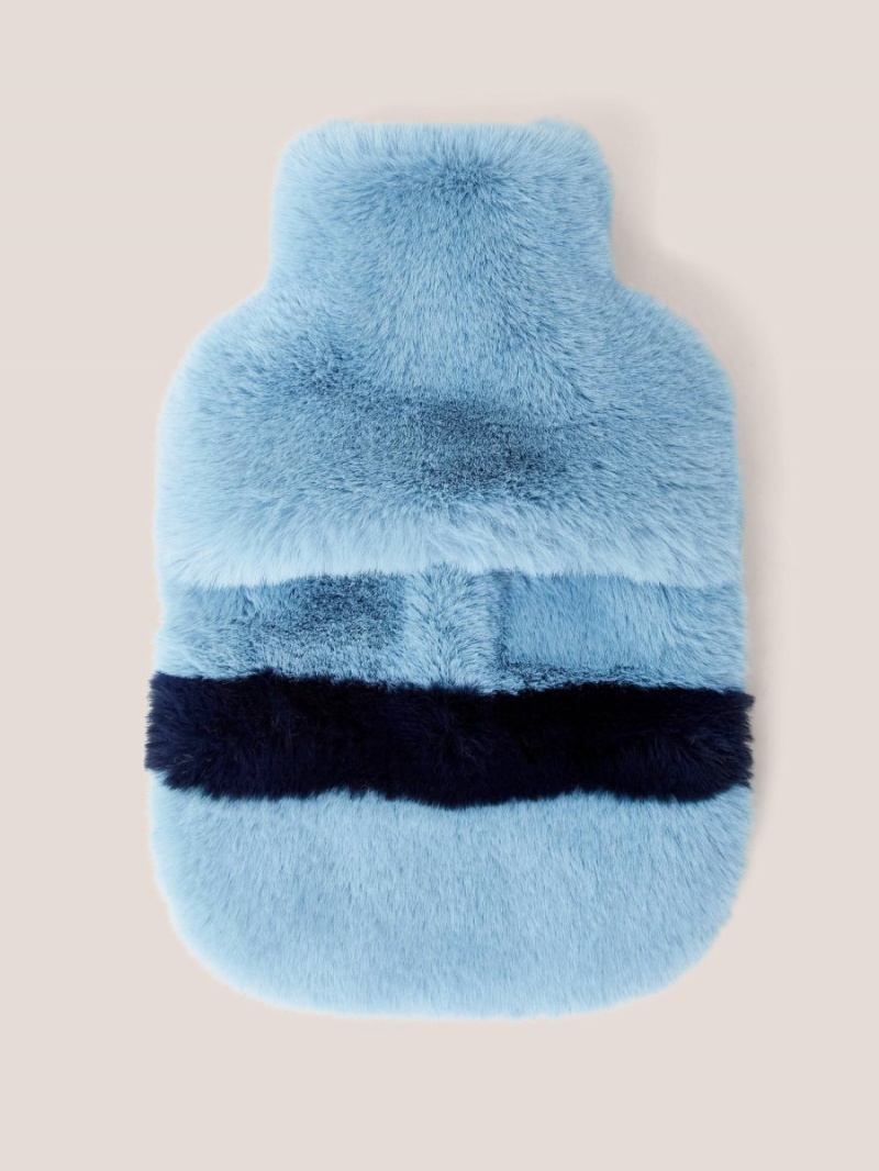 White Stuff Faux Fur Cosy Hot Water Bottle Mid Teal | 612479JLV