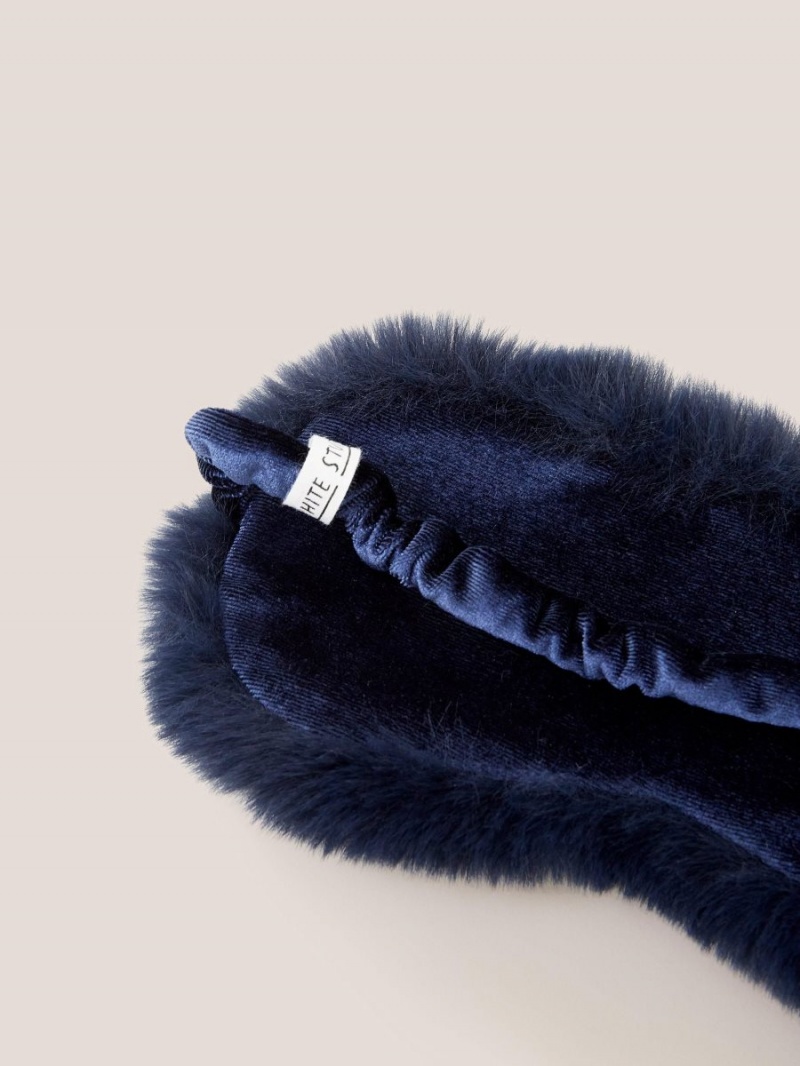 White Stuff Faux Fur Velvet Eye Mask Dark Navy | 470392RGW