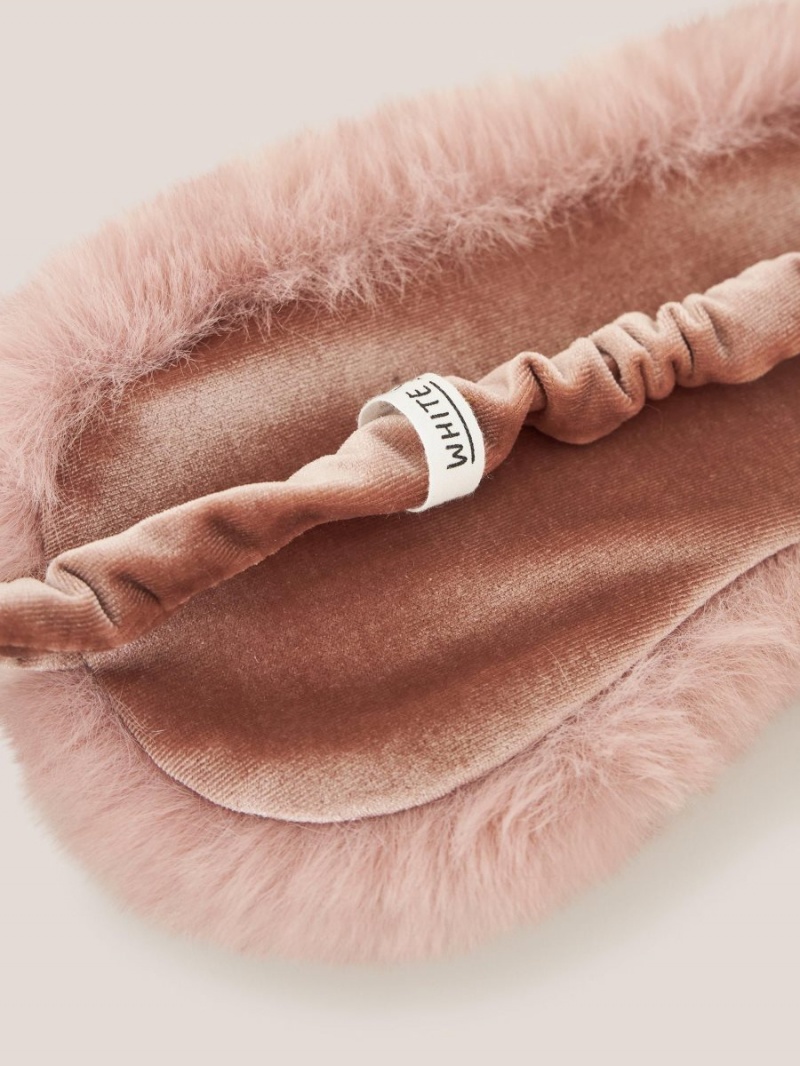 White Stuff Faux Fur Velvet Eye Mask Dusty Pink | 369128ISO