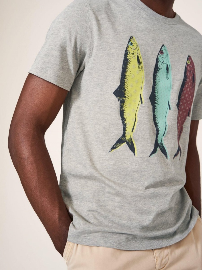 White Stuff Fish Graphic Jersey Tshirt Light Natural | 610539ZHB