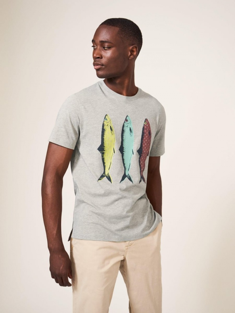 White Stuff Fish Graphic Jersey Tshirt Light Natural | 610539ZHB