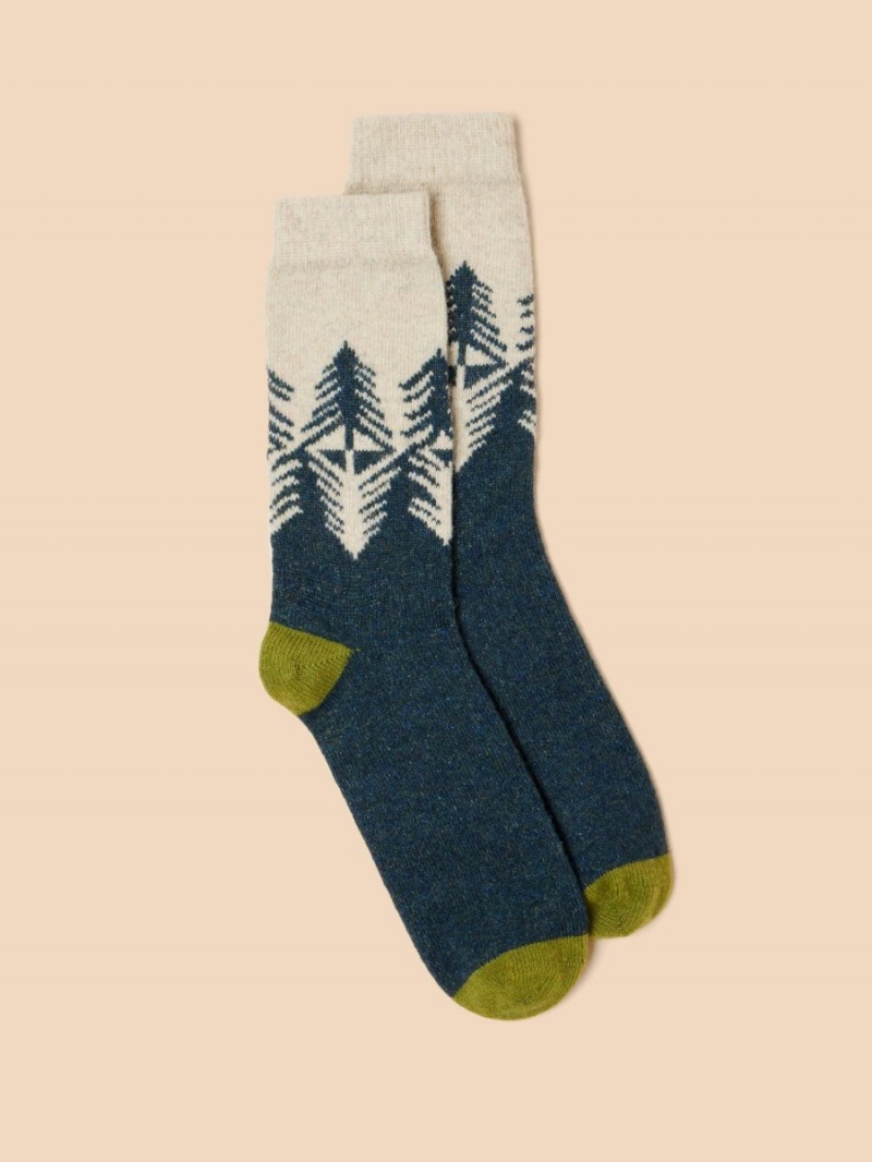 White Stuff Forest Scenic Wool Mix Socks Green Multi | 987610NRX