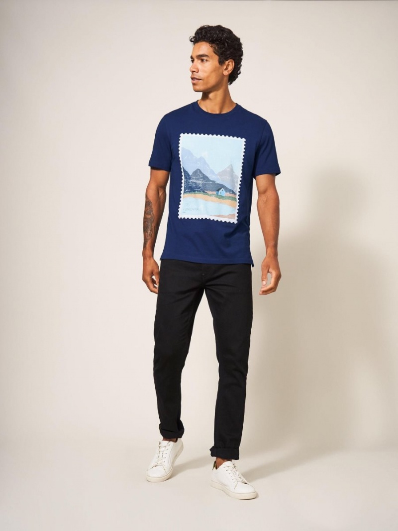 White Stuff Foroyar Graphic Tshirt French Navy | 372691JFE